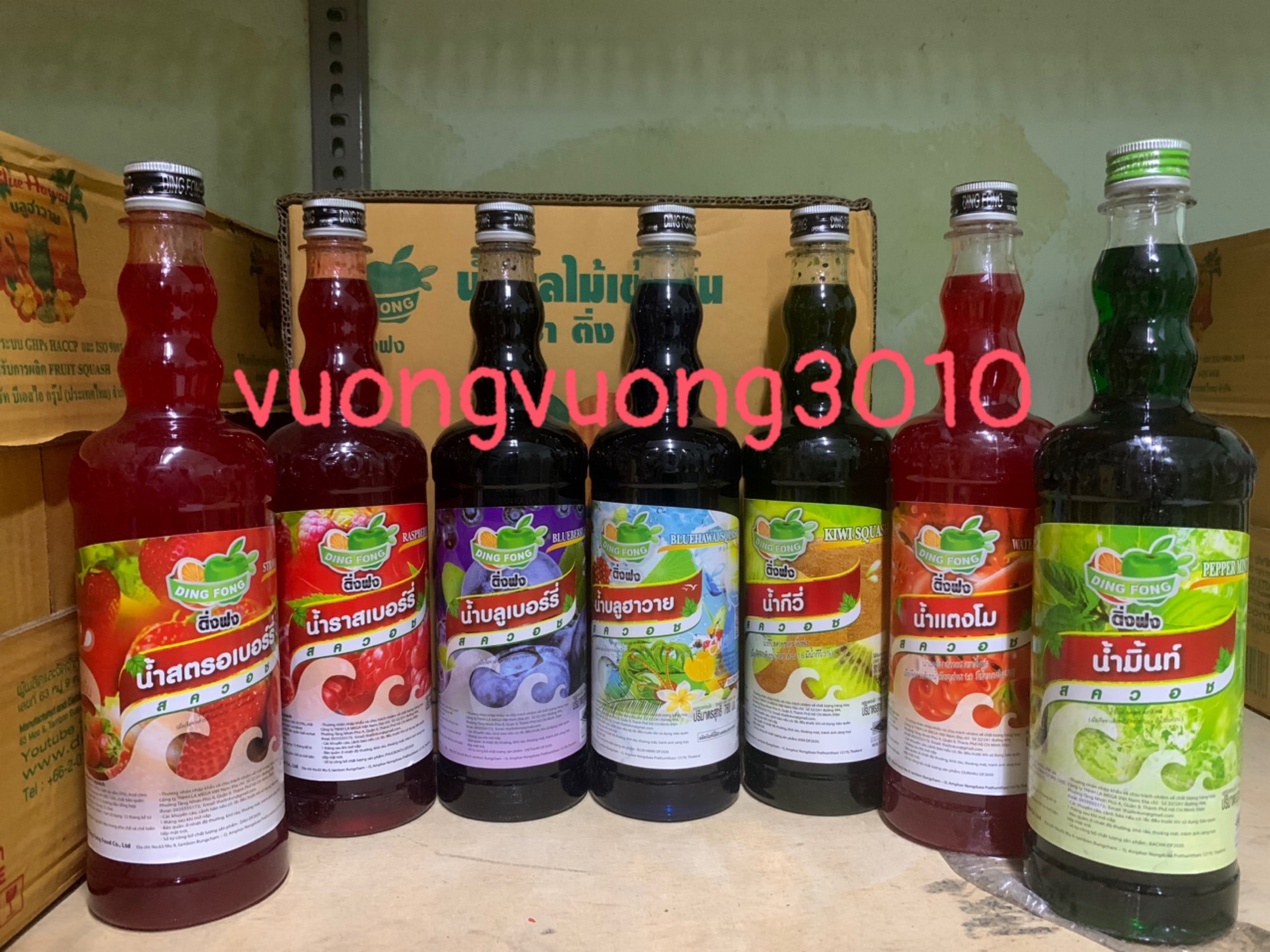 Siro Thái Lan DINGFONG có đủ vị trái cây 760ml