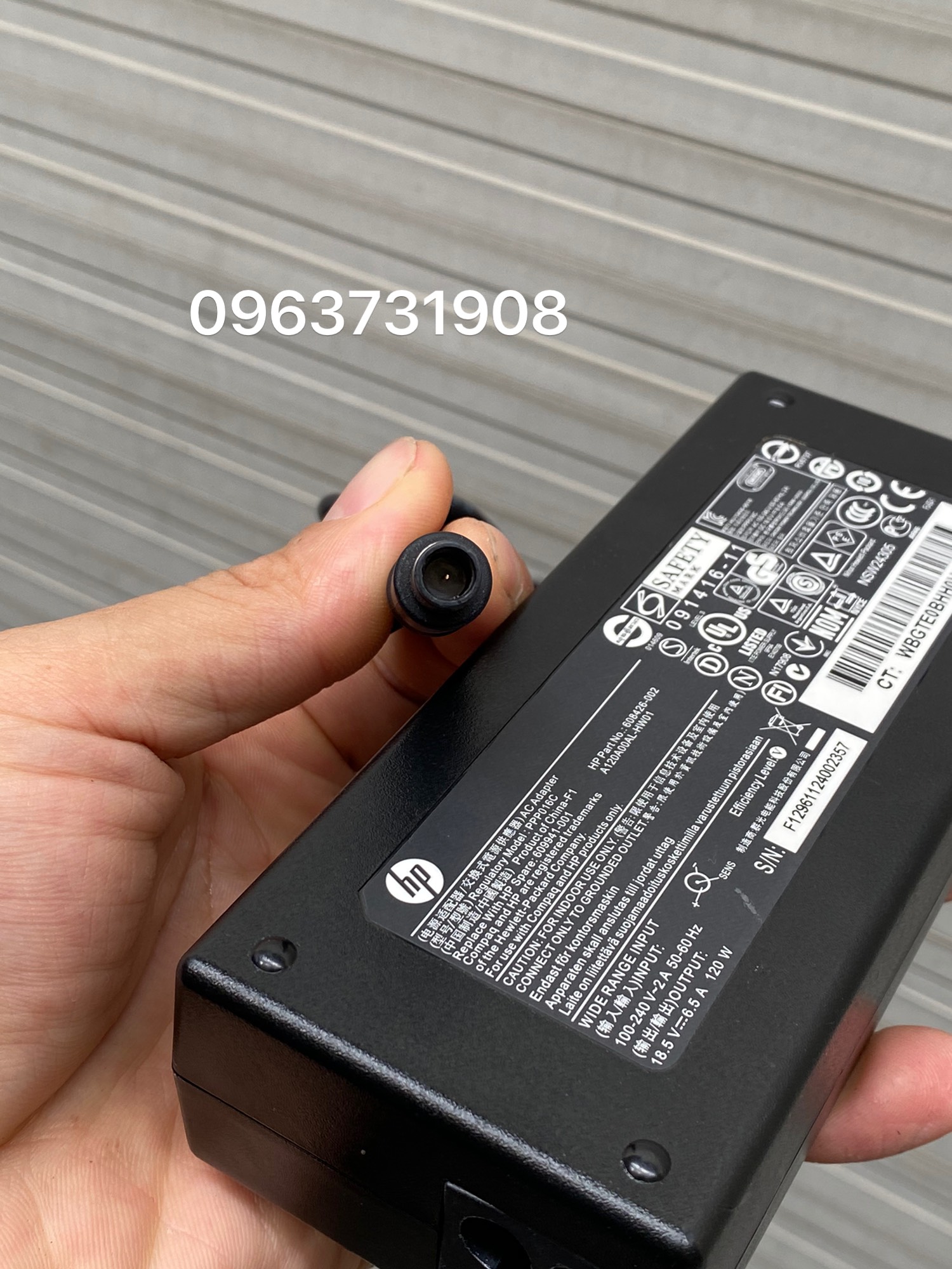 Sạc Laptop HP 18.5V-6.5A 120w zin bóc máy Hp