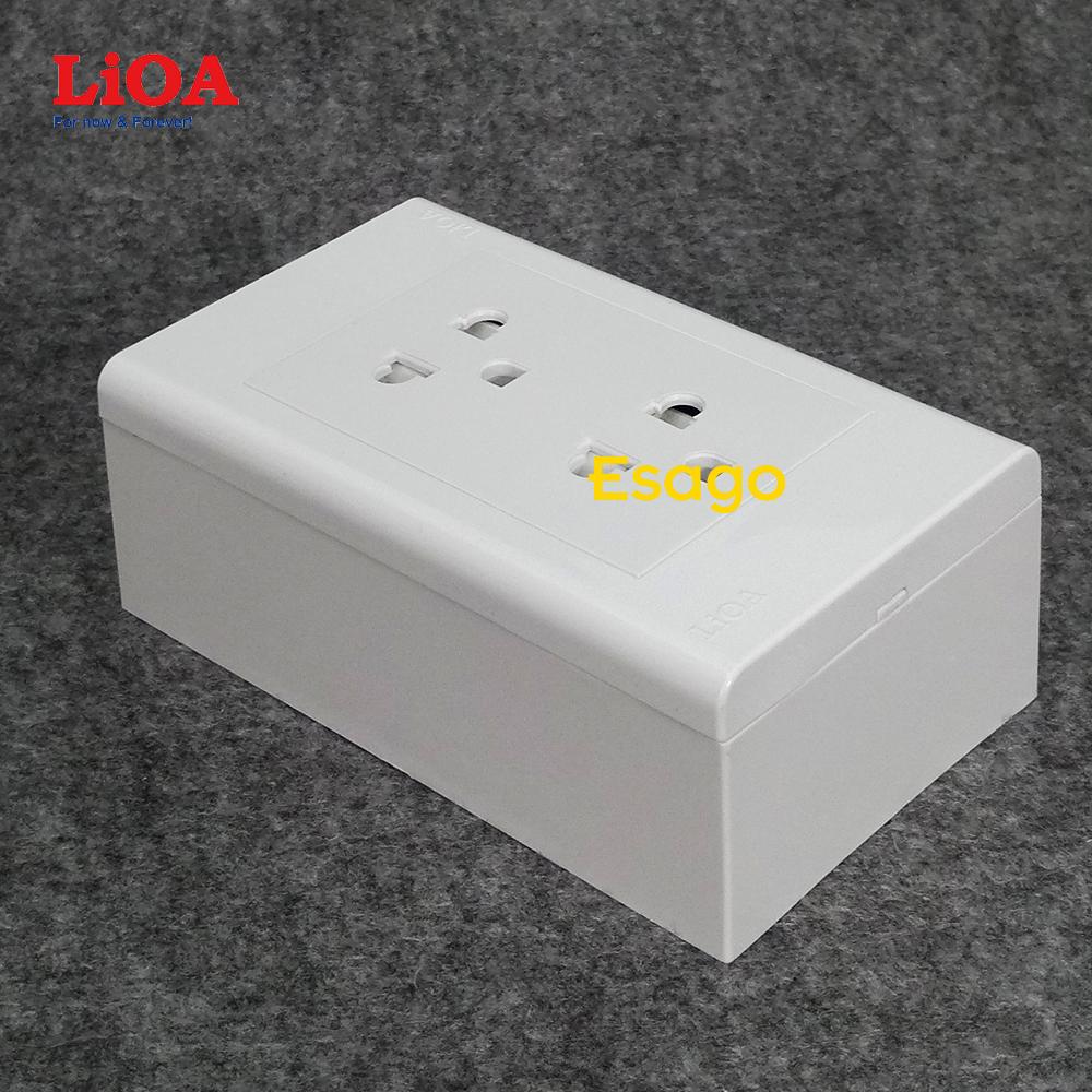 [HCM]Combo ổ cắm điện đôi 3 chấu 16A LiOA (3520W) - Lắp nổi