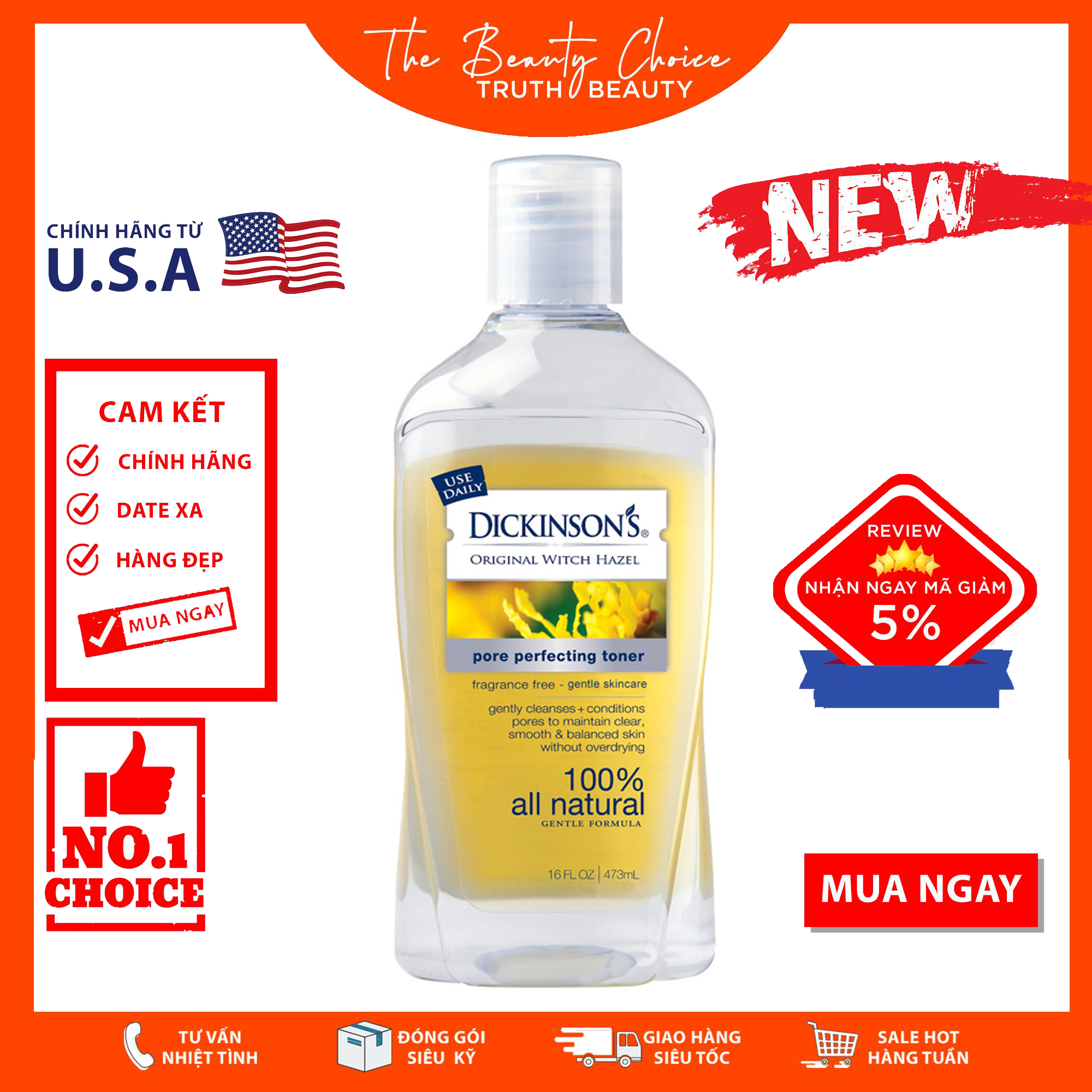Nước cân bằng Dickinson’s Original Witch Hazel Pore Perfecting Toner
