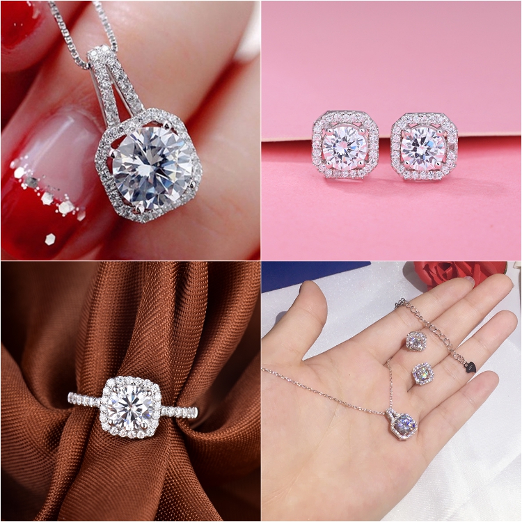 Bộ trang sức thời trang 3 món bạc ý S925 S6 siêu xinh