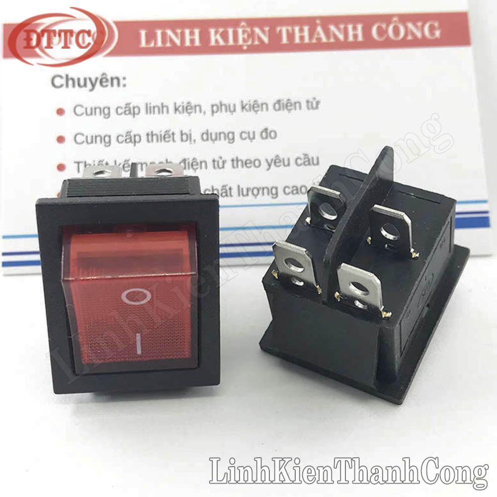 Công Tắc KCD4 16A/250V 4Pin 31x25mm Đỏ