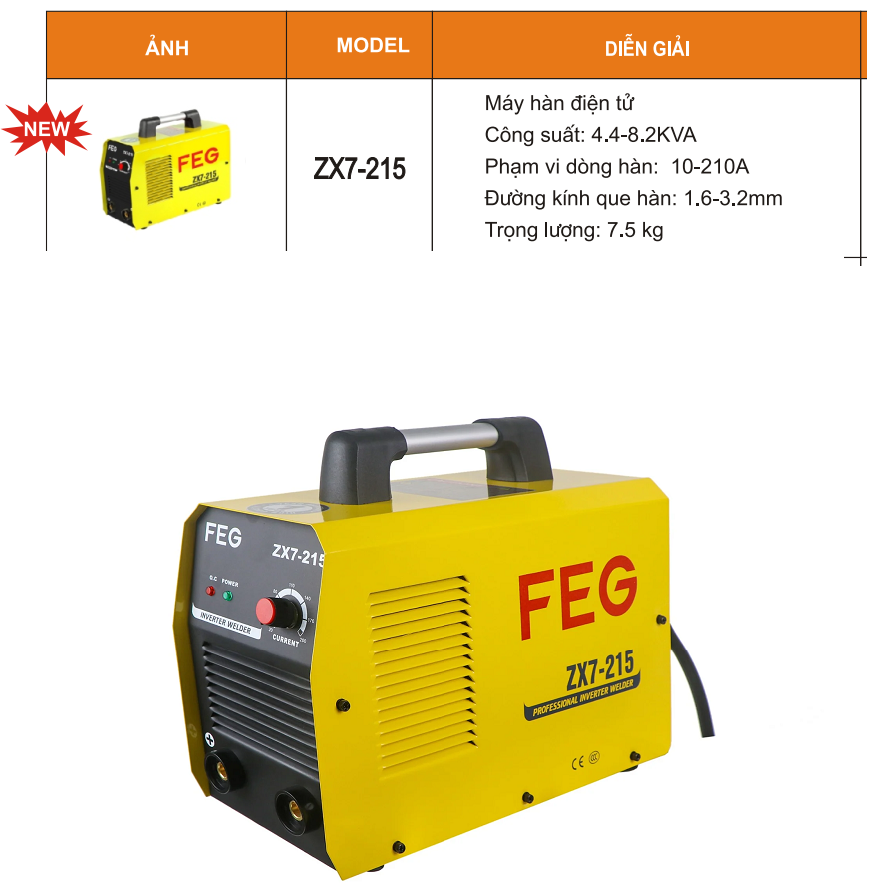 Máy hàn điện tử FEG ZX7-215