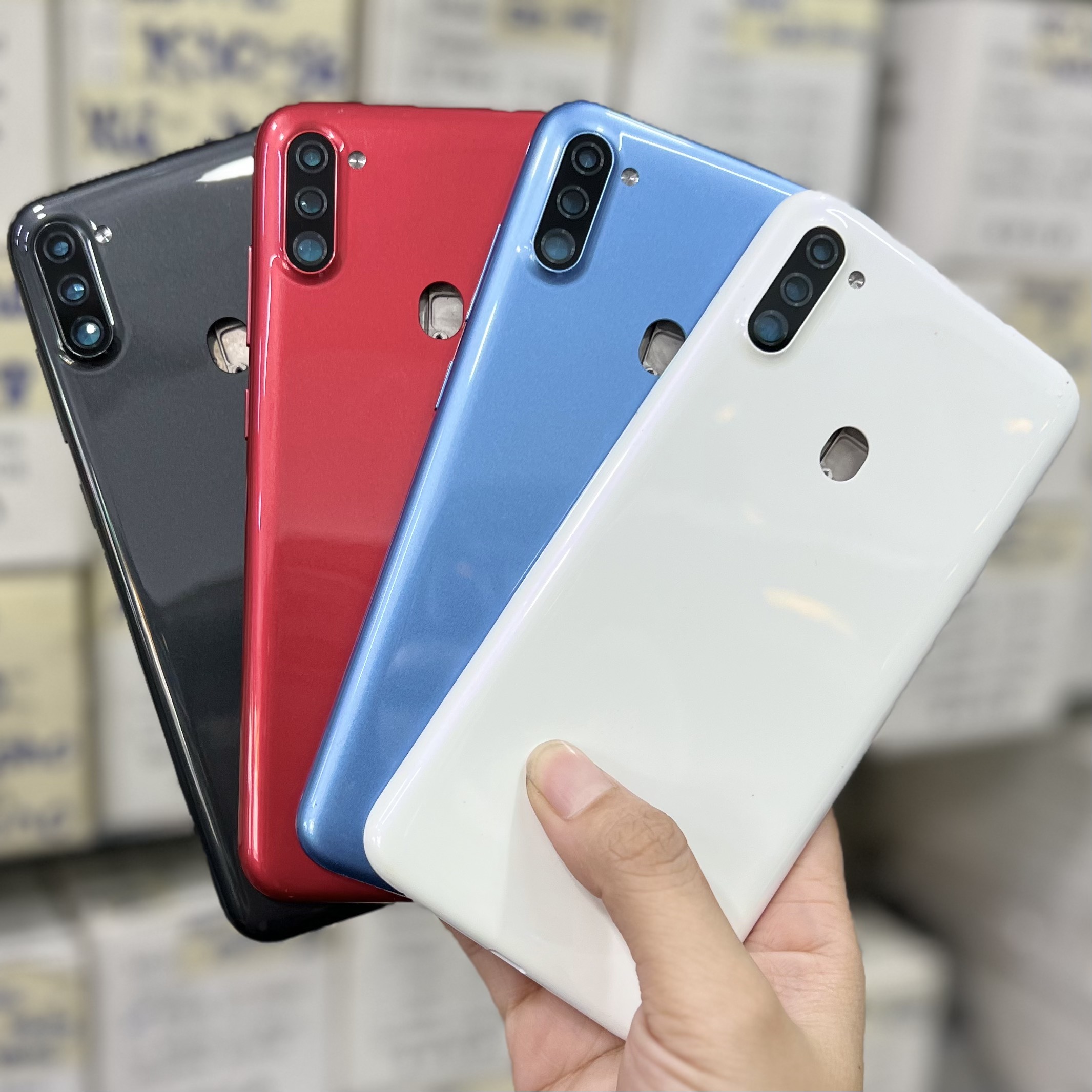 Vỏ bộ Samsung A11 (kính camera, nút, sườn , lưng, khai sim)