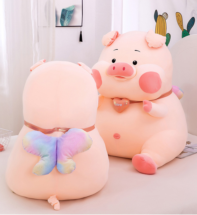 GẤU BÔNG HEO NGỒI ĐEO TIM DỄ THƯƠNG SIZE 50CM