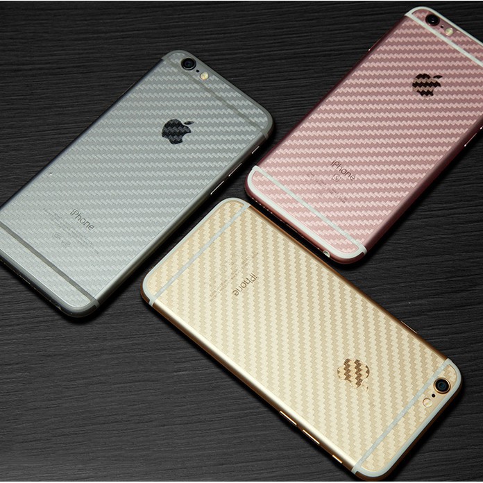 Miếng Dán Carbon 3D Mặt Lưng Chống Vân Tay Các Màu dành cho iphone 5/5s/6/6s/6plus/6splus/7/7plus