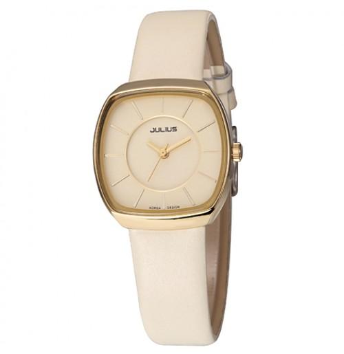ĐỒNG HỒ NỮ JA-669LB JULIUS HÀN QUỐC DÂY DA (KEM)
