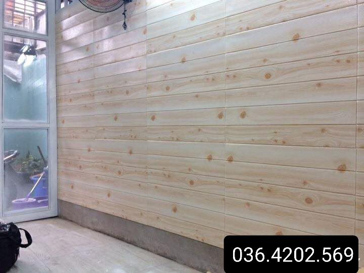 compo 10 tấm xốp dán tường giả gỗ