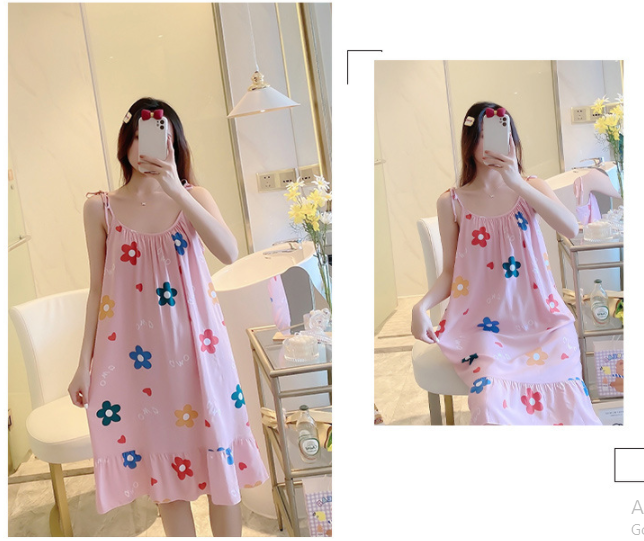 Váy 2 Dây Lanh Mặc Nhà VN55
