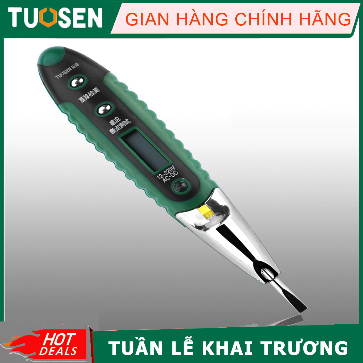 Bút thử điện đa năng ac/dc đo 12v-220v tuosen