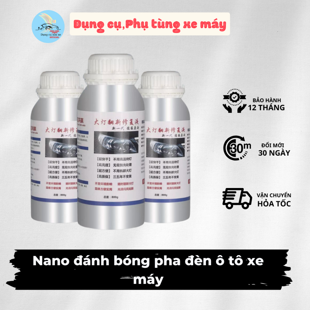Nano đánh bóng pha đèn ô tô xe máy