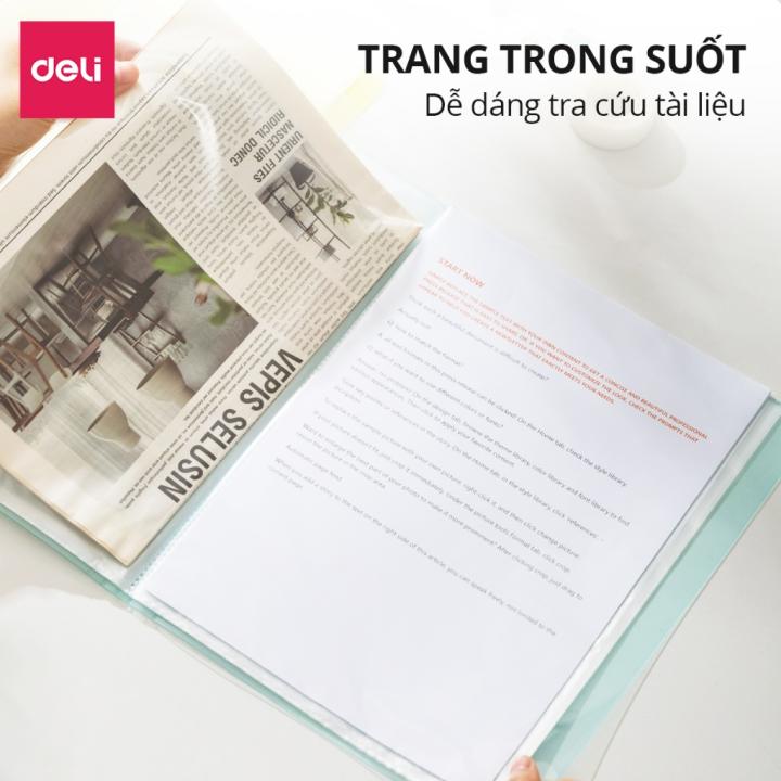 File Tài Liệu File Lá Học Sinh Deli Đa Năng A4 Bìa Kẹp Lá Tệp Đựng Tài Liệu Đựng File Siêu Âm 20 30 40 Lá Màu Pastel - Hình ảnh 4