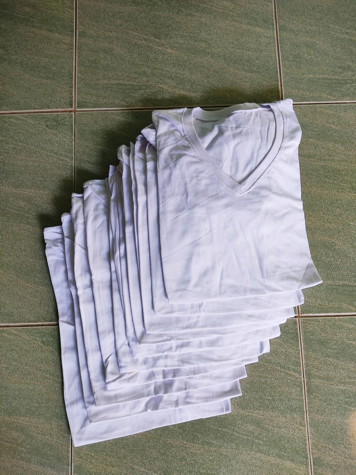 Combo of 10 White Turtleneck T-Shirts
