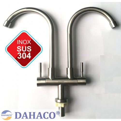 [HCM]Bộ vòi rửa chén lạnh đôi DHC-051 - Đồng thau mạ crome