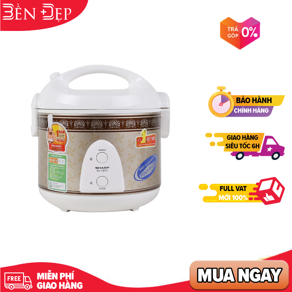 Nồi cơm nắp gài Sharp KS-11ETV 1 lít (Giá áp dụng giao tại HN, HCM& các tỉnh liên hệ shop)