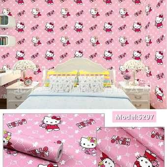 Giấy Dán Tường Kitty Hồng (Dài 10m, Rộng 45cm)