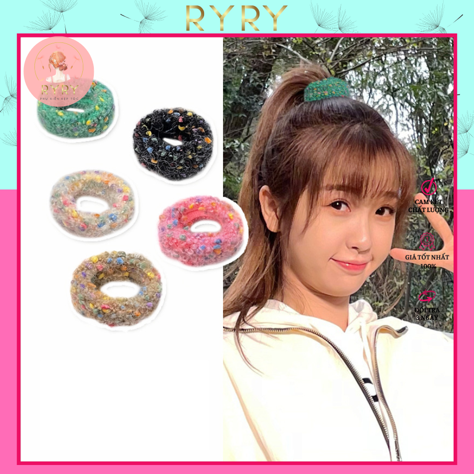 Cột tóc,Dây buộc tóc, Scrunchies Vải Lông Nhiều Màu Cho Nữ