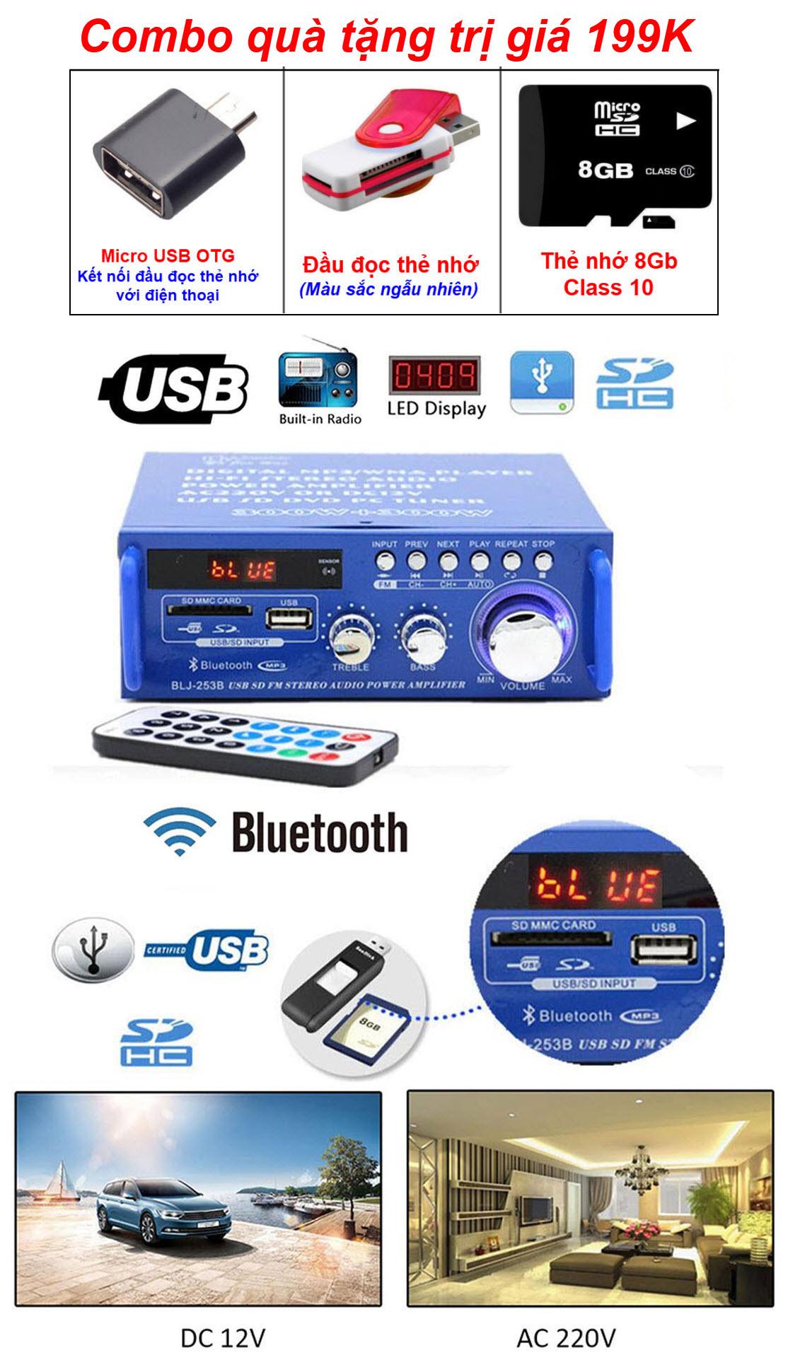 Đang Hót Ampli Mini Loa_Amly Bluetooth BLJ- 253B 600W Cao Cấp Loại Tốt Amply Gia Đình Amply Mini Gia Re,Cổng Usb,Thẻ SD,Công Suất Cực Lớn,Bảo Hành Uy Tín Giá âm ly, Ampli đèn, Amply Bluetooth mini công suất lớn, bảo hành 1 đổi 1, M140