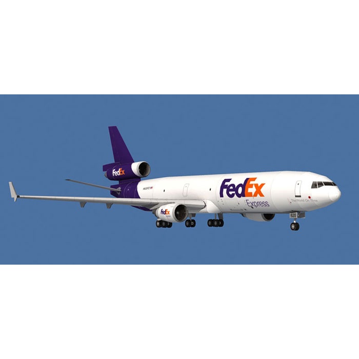 Mô hình giấy 3D máy bay Fedex Express MD-11 tỉ lệ 1/100