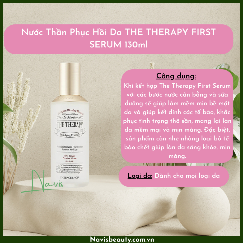 Nước thần chống lão hóa phục hồi da dưỡng ẩm The Face Shop The Therapy First Serum 130ml