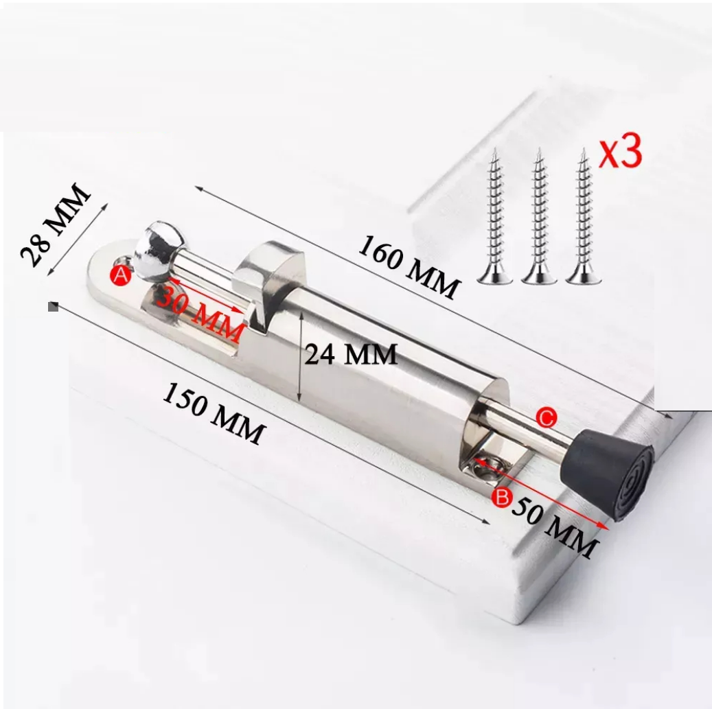 Chặn Cửa Hai Chiều - Chốt Đạp Thẳng Inox 304 Tránh Va Đập Do Gió Lùa