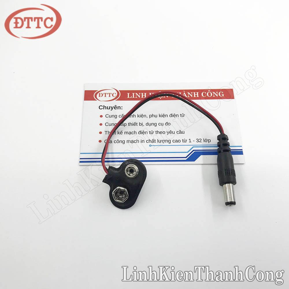 Dây Đế Pin 9V Ra Đầu Jack DC 5.5x2.1mm
