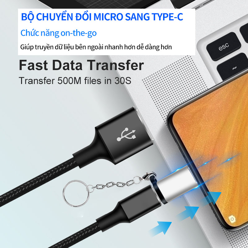 Đầu Chuyển Micro USB Sang Type C