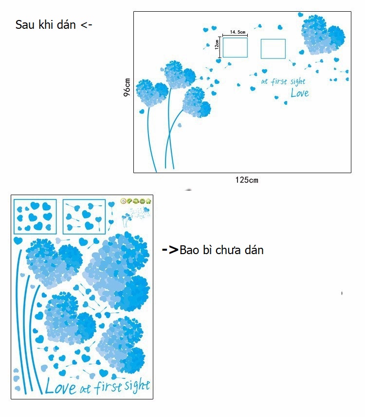 Decal dán tường trái tim