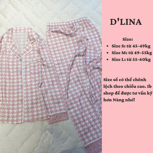 Đồ ngủ nữ pijama lụa dài tay cao cấp – B1