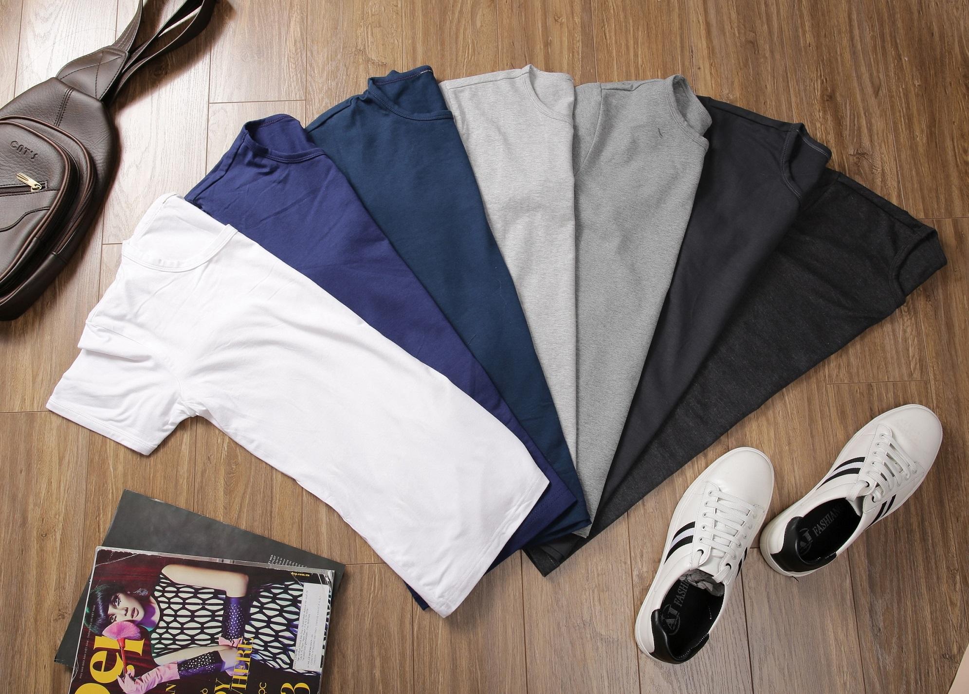 [HCM]ÁO THUN COTTON 4 CHIỀU MÀU XÁM LÔNG CHUỘT