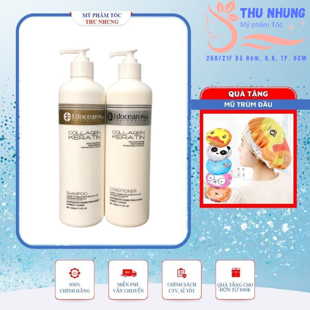 [+Tặng mũ trùm][HCM]Bộ dầu gội xả Edocean phục hồi mềm mượt ngăn rụng tóc 500ml