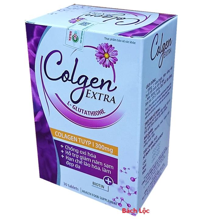 Viên Uống Colgen Extgra, Thành Phần Sâm Maca Giúp Đẹp Da, Bổ Sung Vitamin A E C Giảm Thâm Nám Tàn Nhang, Ngừa Nếp Nhăn, Chống Lão Hóa - Hộp 30 Viên, Hết Nám, Sạm Da, Đẹp Da - Dược Phẩm Bách Lộc