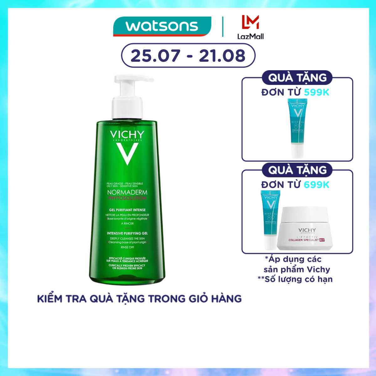 Gel Rửa Mặt Vichy Normaderm Phytosolution Làm Sạch Sâu Và Giảm Bã Nhờn 400ml