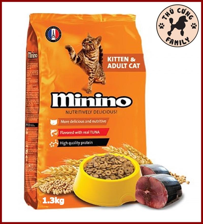 Thức ăn hạt cho Mèo. MININO 1.3Kg. Vị cá ngừ dành cho Mèo mọi lứa tuổi. Sản phẩm của Pháp.