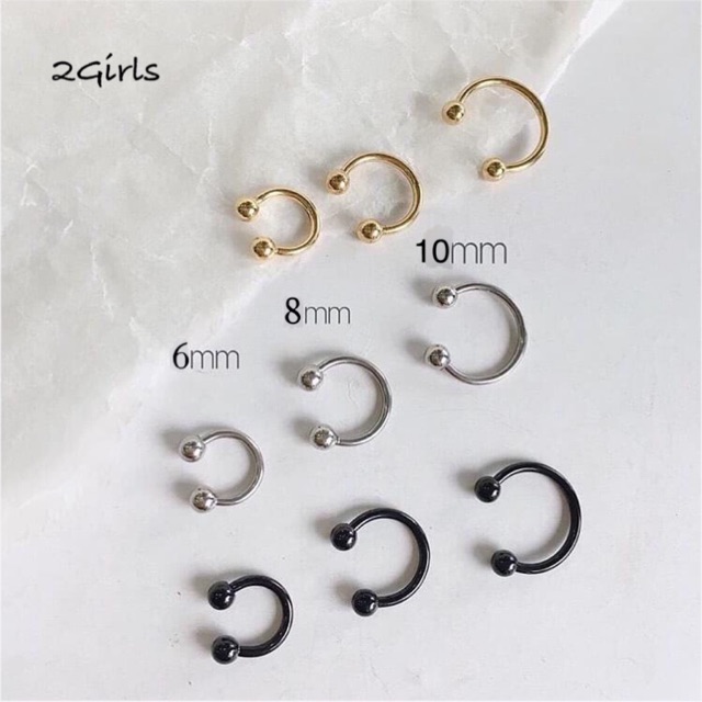 1 Chiếc Bông tai khuyên tai thép y tế C- đọc kĩ mô tả