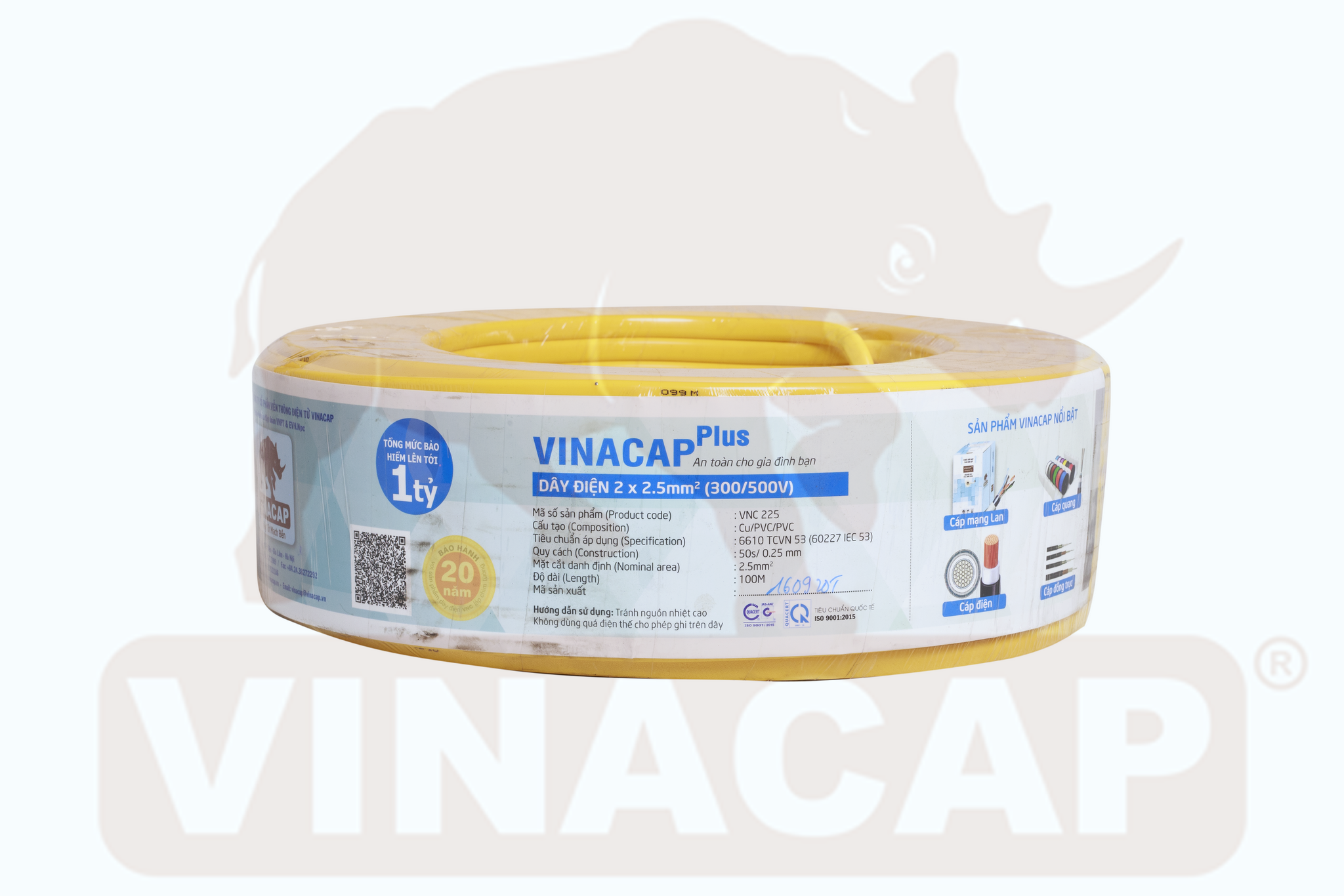 Dây điện 2x2.5 Vinacap (5 mét)