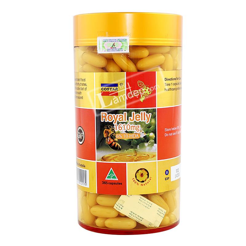 Sữa ong chúa Úc Costar Royal Jelly 1610mg 365 viên hàng chính hãng có tem cào và tem phụ