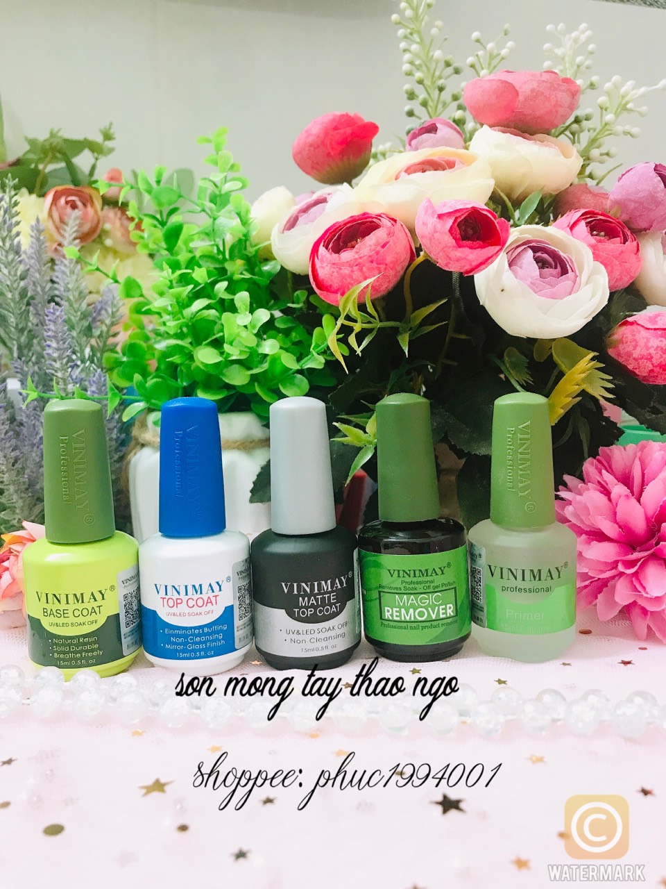 Vinimay Hàng Chính Hãng 15ml loại 1 ( Base, top, liên kết, kềm dầu, phá gel, giọt sương )