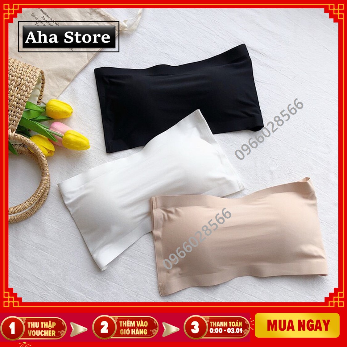 Áo Bra Su Cúp Ngang Không Dây Mềm Mát, Bra Cúp Ngực BKD02