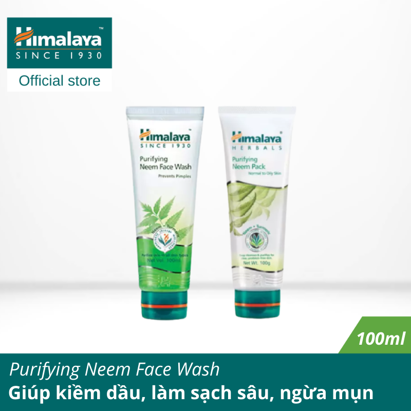 [HÀNG CHÍNH HÃNG]Bộ đôi làm sạch sâu dầu thừa thải độc cho da ( Purifying Neem Face Wash 100ml + Neem Face Pack 100 ml)