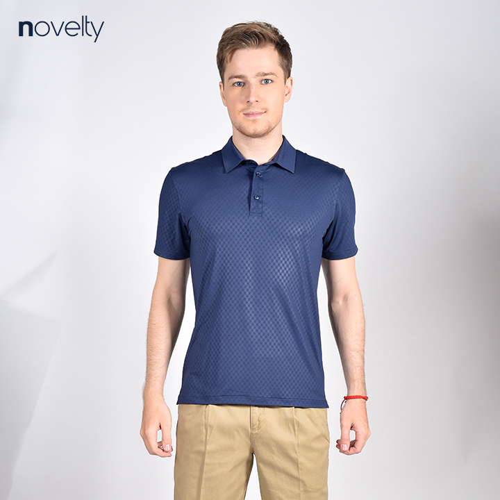 Áo thun Polo nam Novelty xanh đen cổ sơ mi NATMHCNPSR190137N