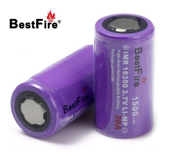 Pin nhỏ, pin lùn cao cấp BestFire BMR 18350 3.7v Li-MP 1500 mAh, độ xả 20A (1 viên) cho máy ảnh, quạt mini, đèn pin, sạc dự phòng, thiết bị công nghiệp khác nhau...