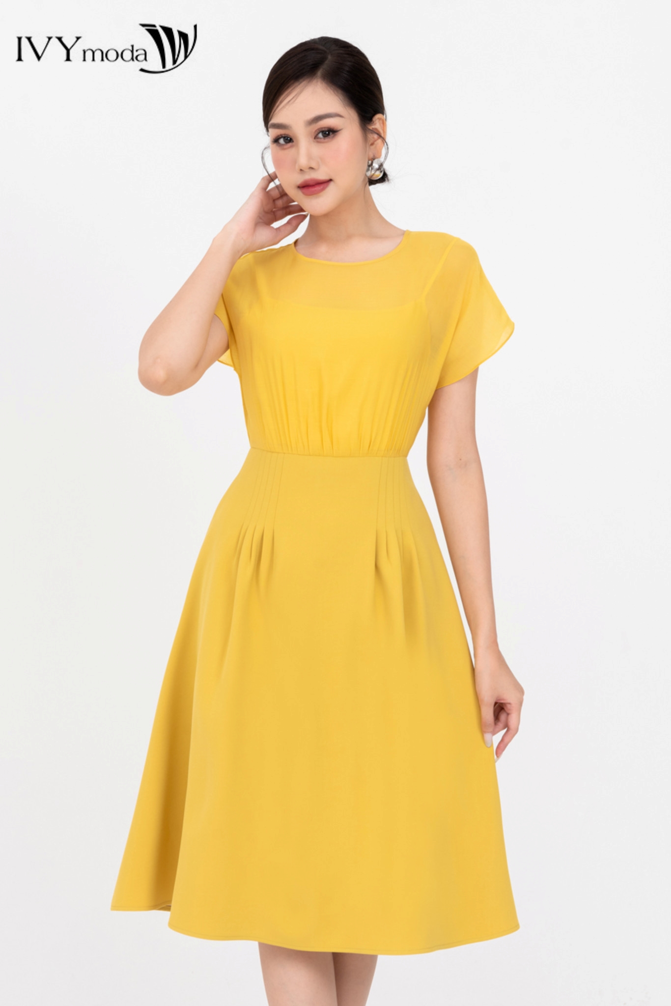 Đầm 2 lớp dáng xòe ivy moda ms 48m8285