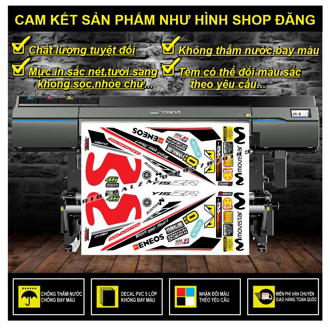 HCM-BIDECAL- TEM RỜI EXCITER 150 MOVISTAR PHỐI TRẮNG ĐỎ