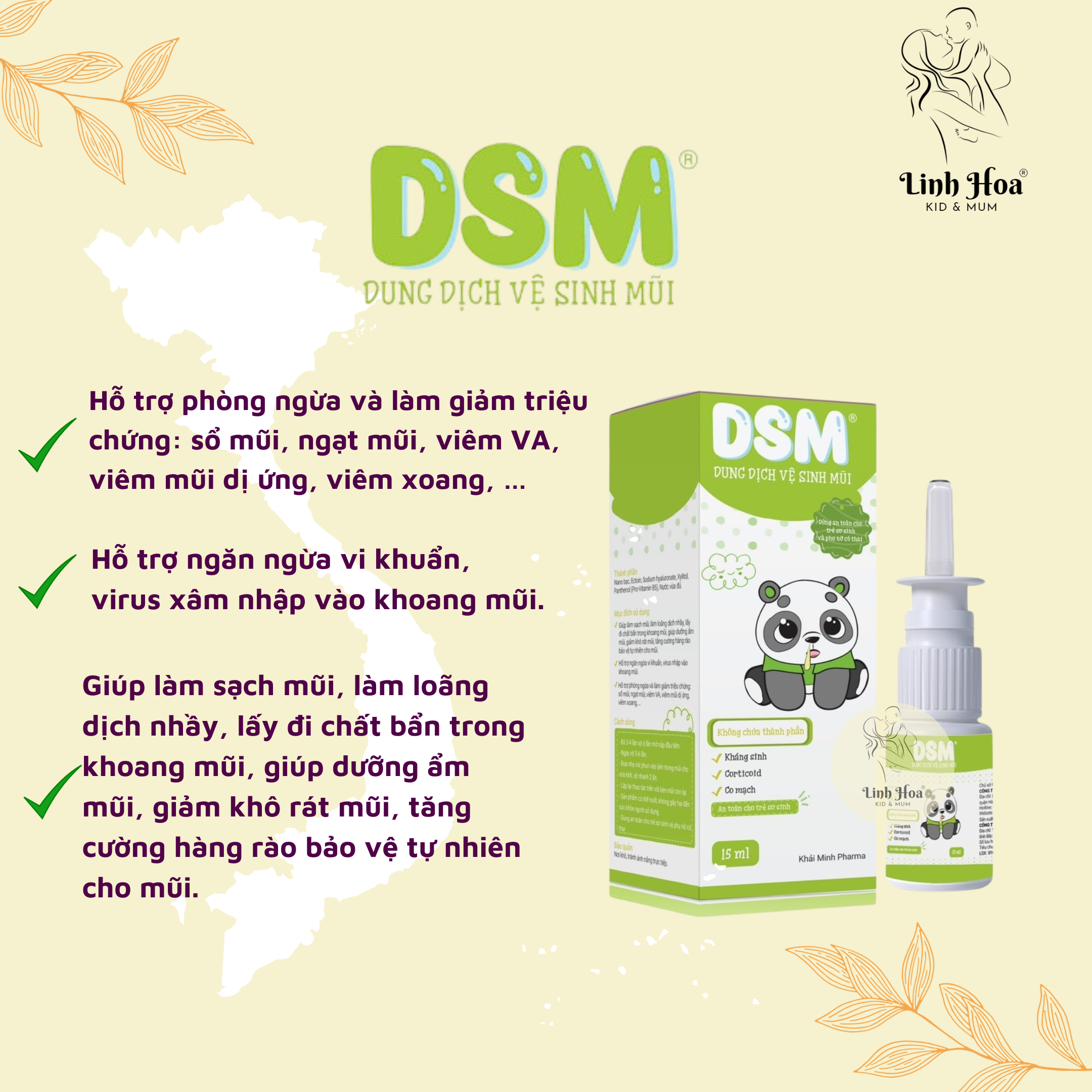DUNG DỊCH VỆ SINH MŨI DSM - lọ 15ml