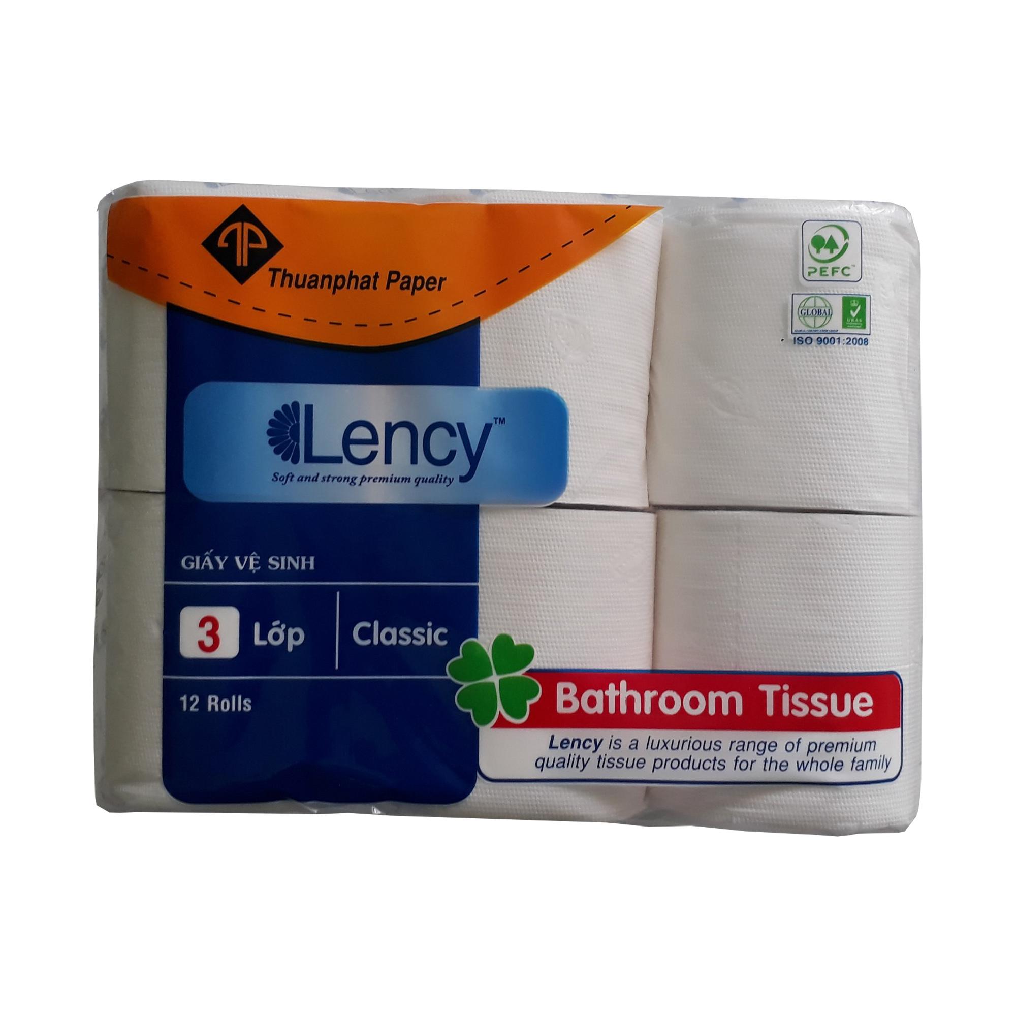 Giấy vệ sinh Lency 12 cuộn ( 3 lớp )