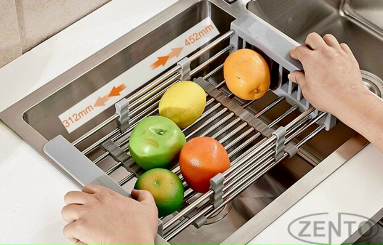Khay đa năng để chậu rửa chén - rổ kệ đa năng co giãn - rửa rau trái cây úp chén
