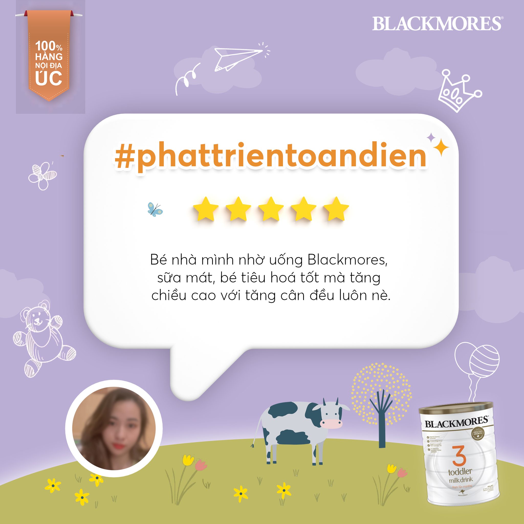 Sữa Blackmores Đủ Số 1,2,3 Úc 900g