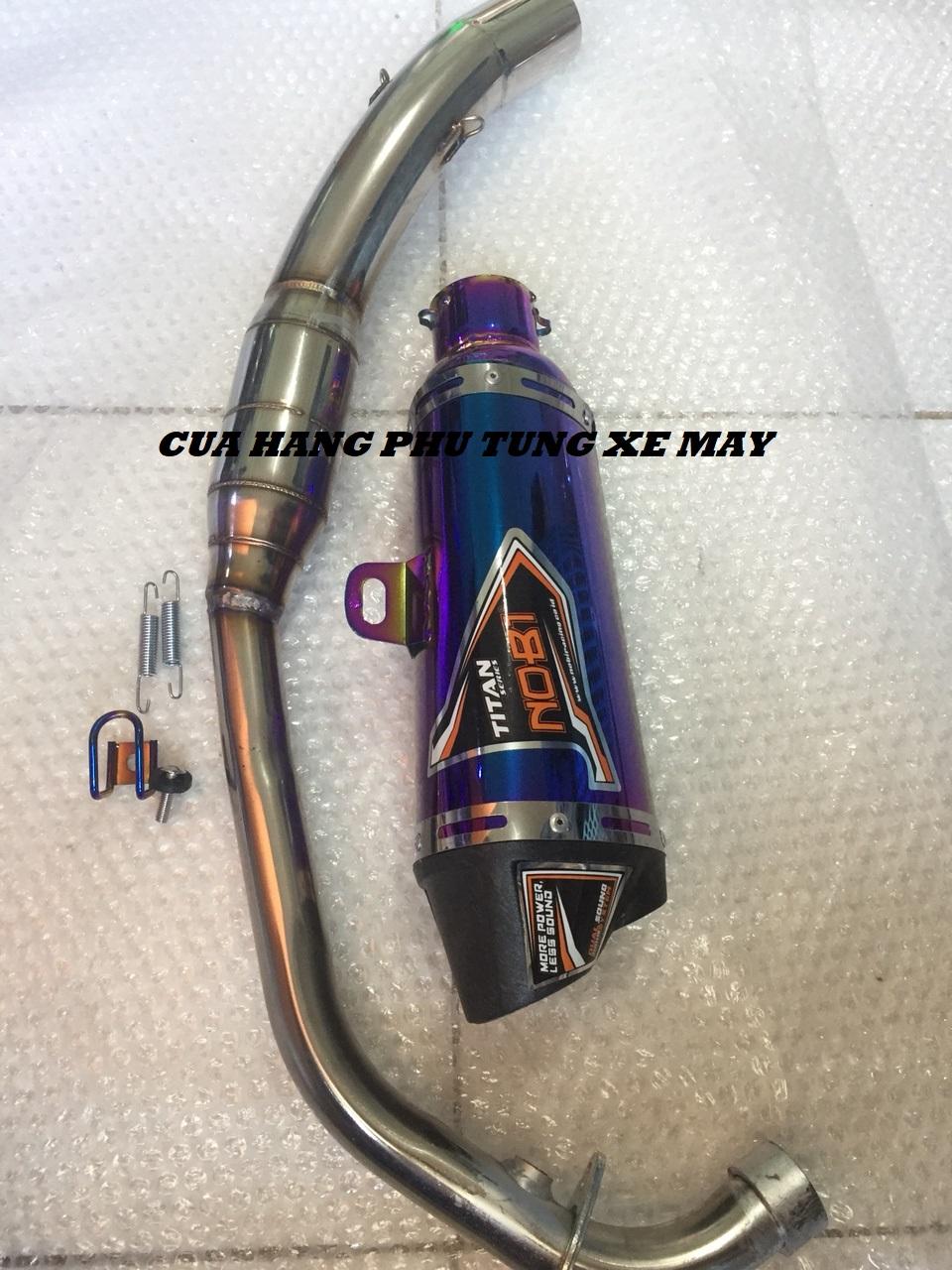 Pô Nobi 2 nòng gắn xe Exciter 135, Exciter 150, Winner 150, Winner X, Raider Fi, Satria Fi ( kèm cổ bầu hơi inox )