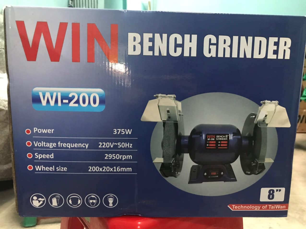 8inch (200mm) Máy mài để bàn 2 đá 375W dây đồng Win200